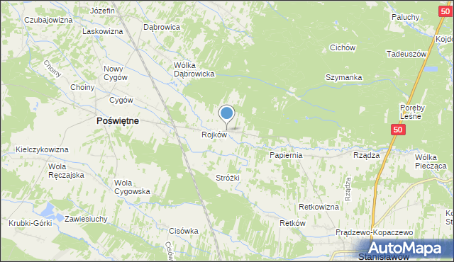 mapa Turze, Turze gmina Poświętne na mapie Targeo