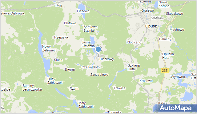 mapa Tuszkowy, Tuszkowy na mapie Targeo