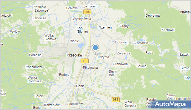 mapa Tuszyma, Tuszyma na mapie Targeo