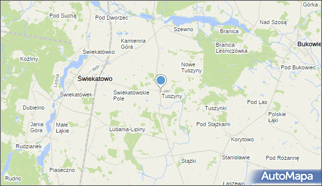 mapa Tuszyny, Tuszyny na mapie Targeo