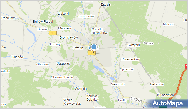 mapa Ujazd, Ujazd powiat tomaszowski na mapie Targeo