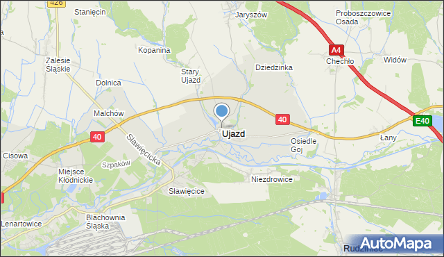 mapa Ujazd, Ujazd powiat strzelecki na mapie Targeo