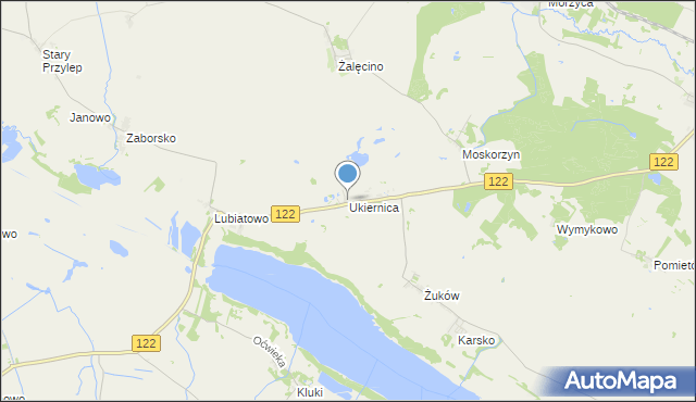 mapa Ukiernica, Ukiernica na mapie Targeo