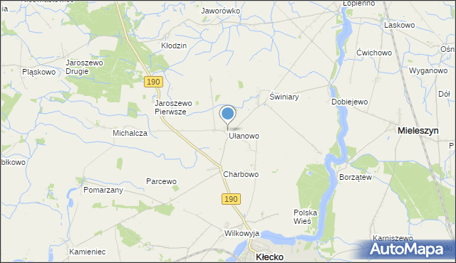 mapa Ułanowo, Ułanowo na mapie Targeo