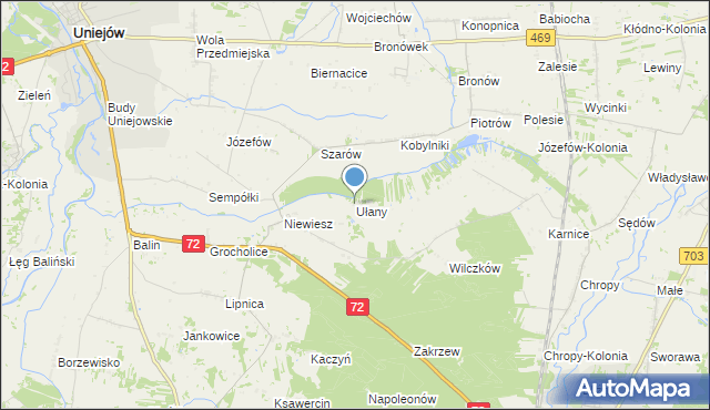 mapa Ułany, Ułany na mapie Targeo