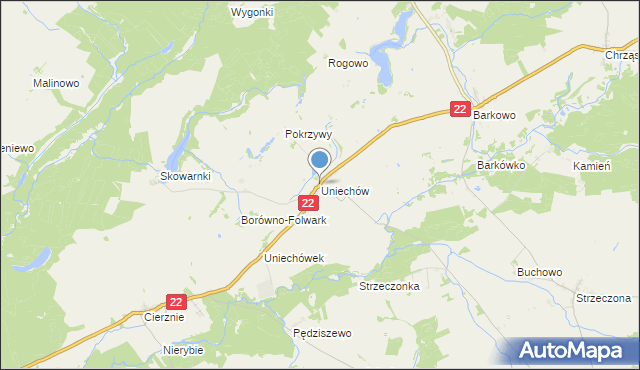 mapa Uniechów, Uniechów na mapie Targeo