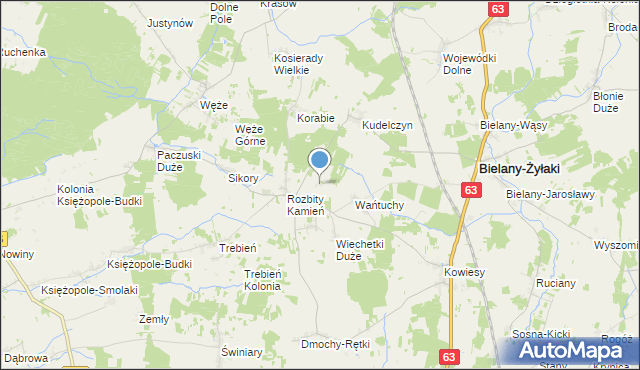 mapa Urbanki, Urbanki gmina Bielany na mapie Targeo