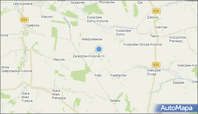 mapa Urszulin, Urszulin gmina Bychawa na mapie Targeo
