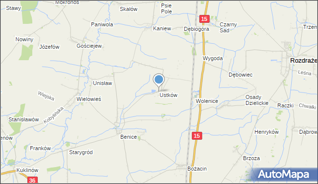 mapa Ustków, Ustków gmina Krotoszyn na mapie Targeo