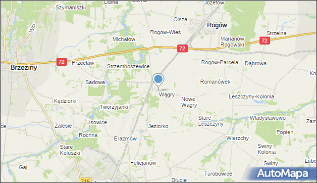 mapa Wągry, Wągry na mapie Targeo