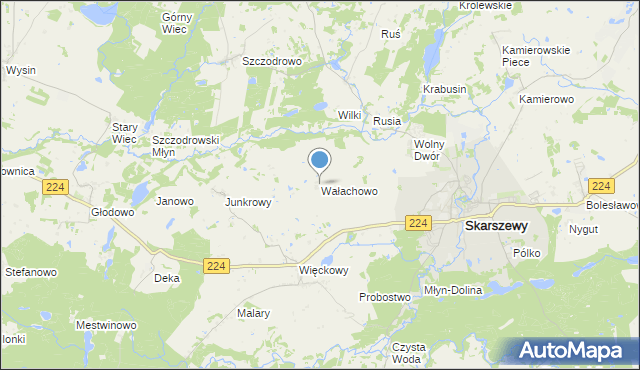 mapa Wałachowo, Wałachowo na mapie Targeo