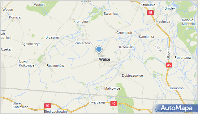 mapa Walce, Walce na mapie Targeo