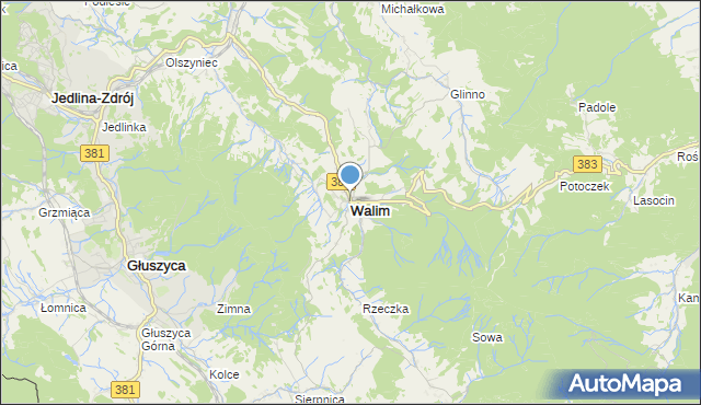 mapa Walim, Walim powiat wałbrzyski na mapie Targeo