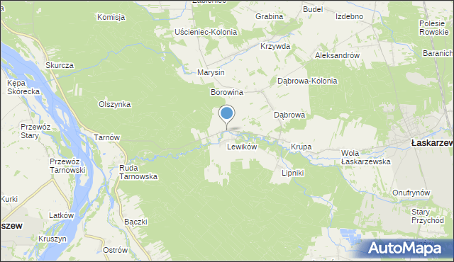 mapa Wanaty, Wanaty gmina Łaskarzew na mapie Targeo