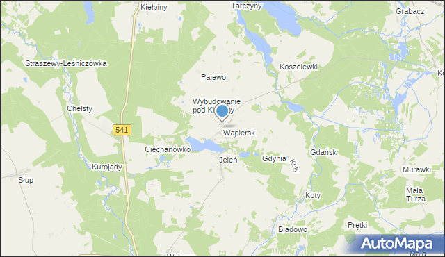 mapa Wąpiersk, Wąpiersk na mapie Targeo