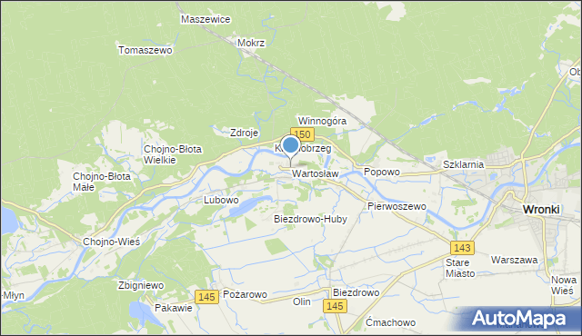 mapa Wartosław, Wartosław na mapie Targeo