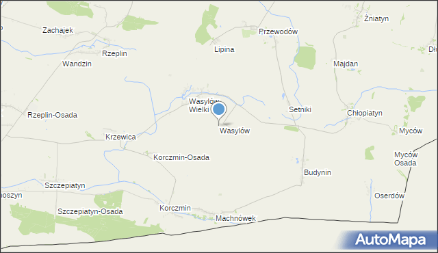 mapa Wasylów, Wasylów gmina Ulhówek na mapie Targeo