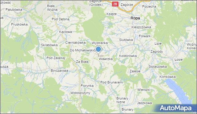 mapa Wawrzka, Wawrzka na mapie Targeo