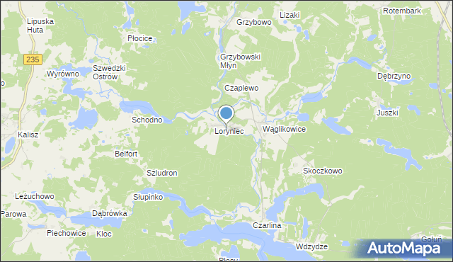 mapa Wawrzynowo, Wawrzynowo na mapie Targeo