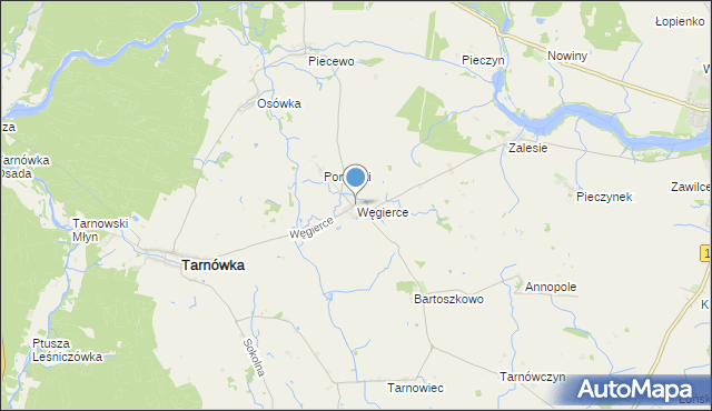 mapa Węgierce, Węgierce gmina Tarnówka na mapie Targeo