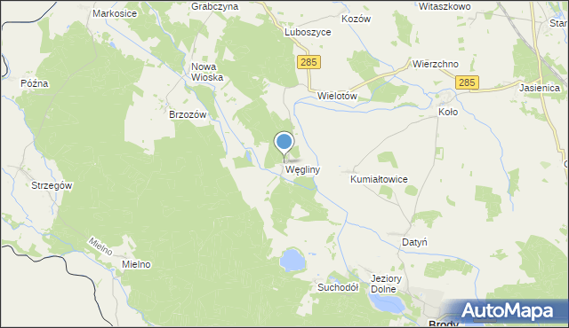 mapa Węgliny, Węgliny na mapie Targeo