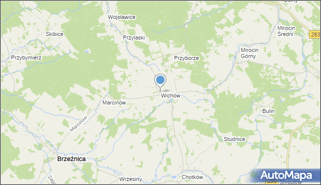 mapa Wichów, Wichów na mapie Targeo