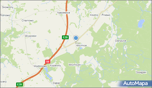mapa Wicimice, Wicimice na mapie Targeo