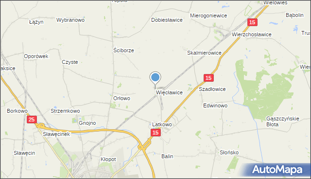 mapa Więcławice, Więcławice gmina Gniewkowo na mapie Targeo