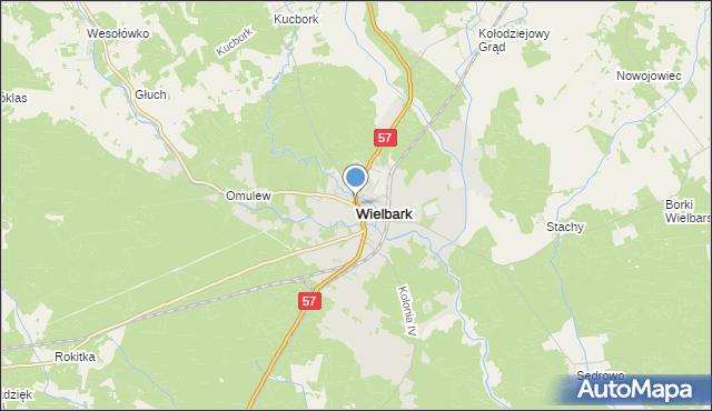 mapa Wielbark, Wielbark powiat szczycieński na mapie Targeo