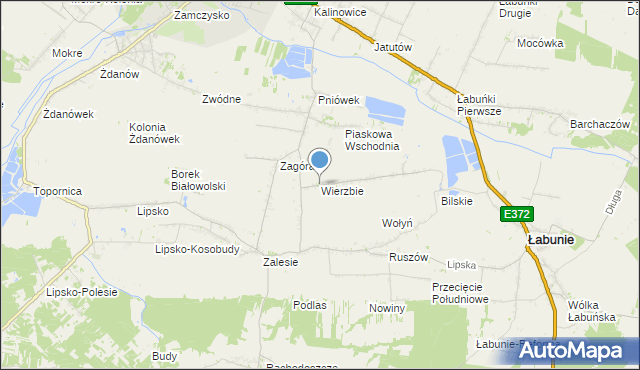 mapa Wierzbie, Wierzbie gmina Łabunie na mapie Targeo