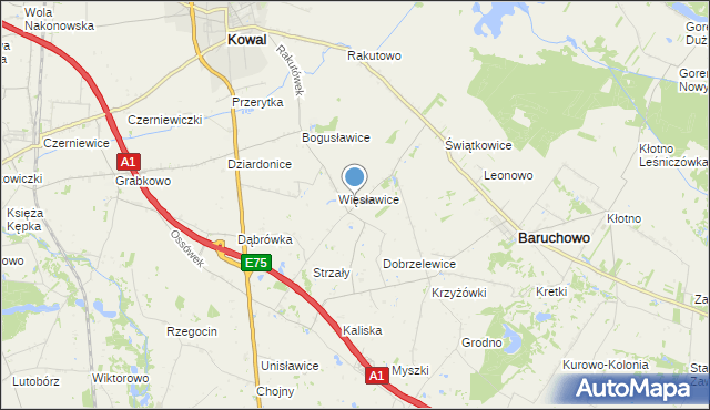 mapa Więsławice-Parcele, Więsławice-Parcele na mapie Targeo