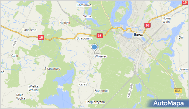 mapa Wikielec, Wikielec gmina Iława na mapie Targeo