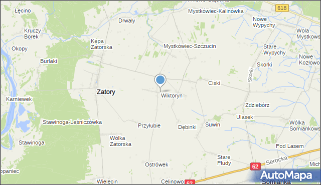 mapa Wiktoryn, Wiktoryn gmina Zatory na mapie Targeo