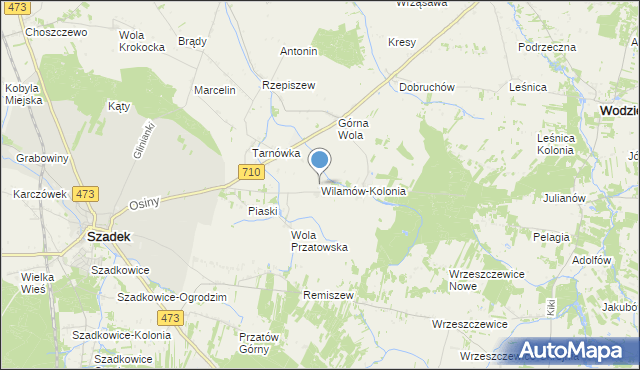 mapa Wilamów-Kolonia, Wilamów-Kolonia na mapie Targeo