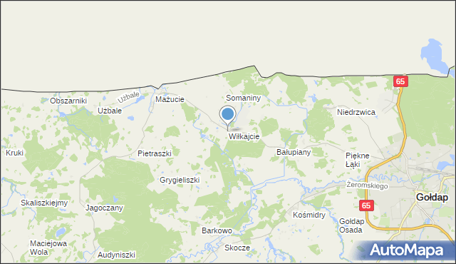 mapa Wiłkajcie, Wiłkajcie na mapie Targeo