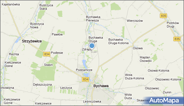 mapa Wincentówek, Wincentówek gmina Bychawa na mapie Targeo