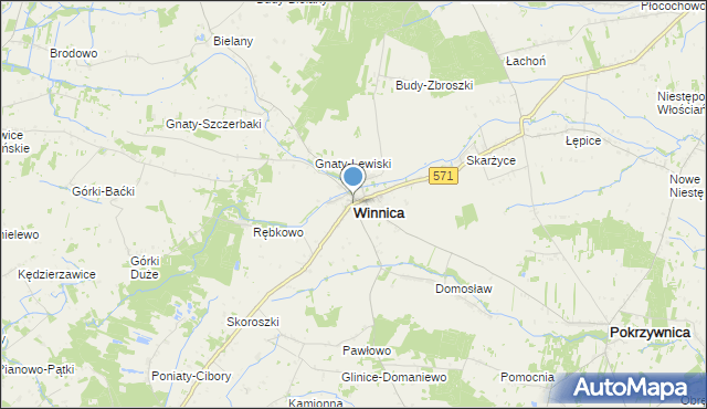 mapa Winnica, Winnica powiat pułtuski na mapie Targeo