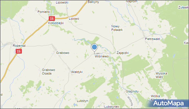 mapa Wiśniewo, Wiśniewo gmina Lubawa na mapie Targeo