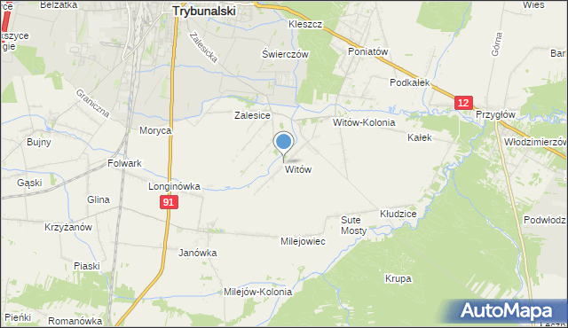 mapa Witów, Witów gmina Sulejów na mapie Targeo