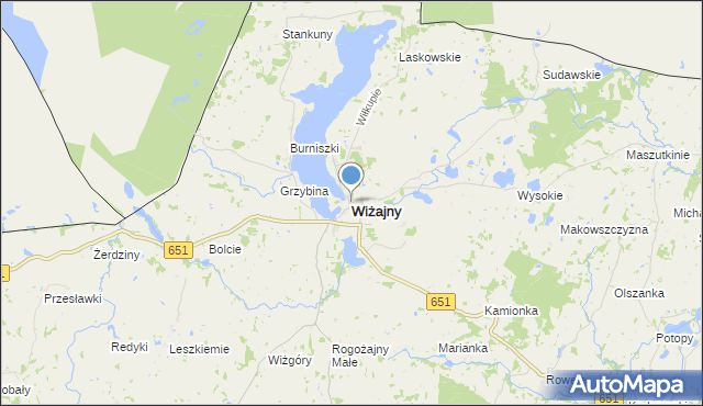 mapa Wiżajny, Wiżajny na mapie Targeo