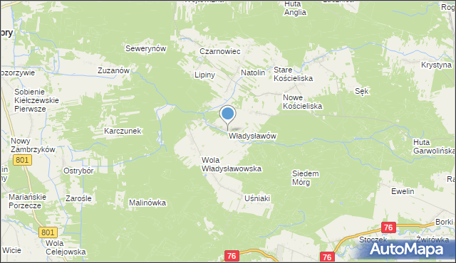 mapa Władysławów, Władysławów gmina Garwolin na mapie Targeo