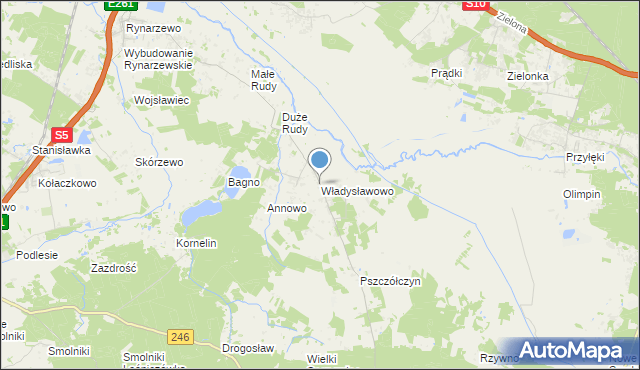 mapa Władysławowo, Władysławowo gmina Łabiszyn na mapie Targeo