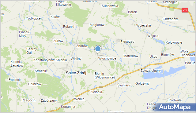 mapa Włosnowice, Włosnowice na mapie Targeo