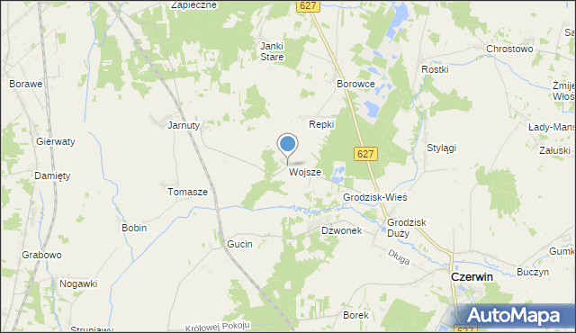 mapa Wojsze, Wojsze na mapie Targeo