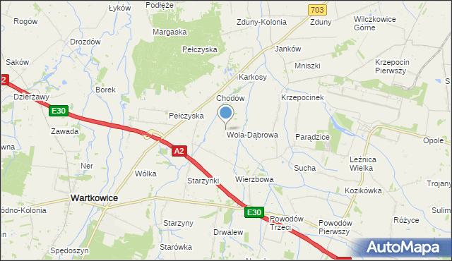 mapa Wola-Dąbrowa, Wola-Dąbrowa na mapie Targeo