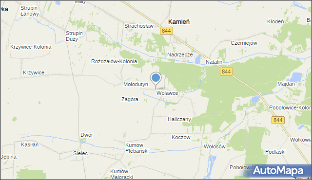 mapa Wolawce, Wolawce na mapie Targeo