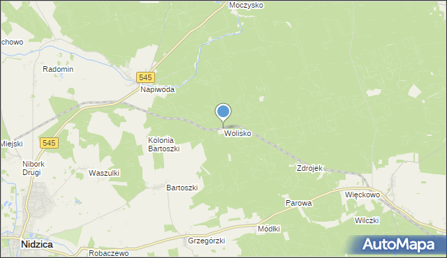 mapa Wolisko, Wolisko na mapie Targeo