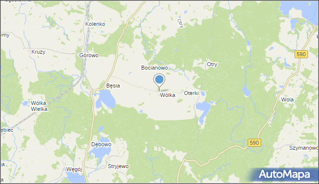 mapa Wólka, Wólka gmina Kolno na mapie Targeo