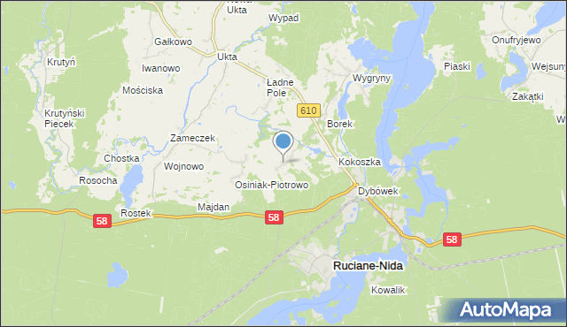 mapa Wólka, Wólka gmina Ruciane-Nida na mapie Targeo