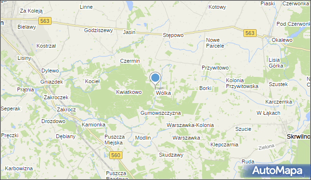 mapa Wólka, Wólka gmina Skrwilno na mapie Targeo